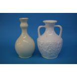 A Portland style vase and a cream ware vase (2)