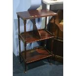 A small mahogany three tier what not