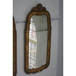 Good quality reproduction walnut framed mirror, 90cm x 45cm