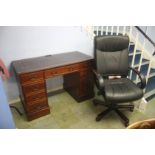 Modern pedestal desk and swivel chair