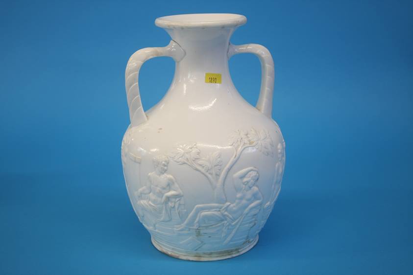 A Portland style vase and a cream ware vase (2) - Image 6 of 8