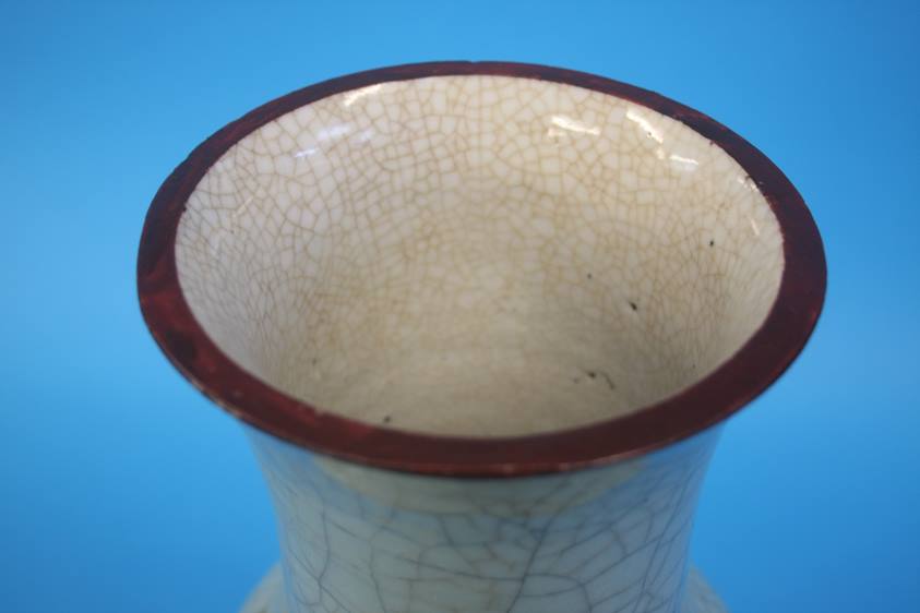 A large Celadon vase, Qianlong type, seal mark to - Image 3 of 10