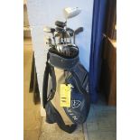 Set of golf clubs and a bag