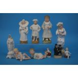 A collection of various bisque figures (18)