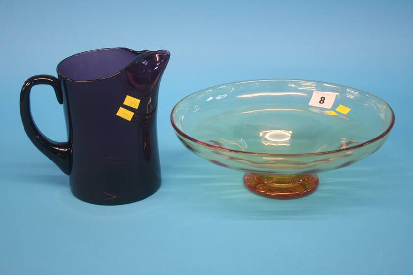 A Whitefriars glass bowl and water jug