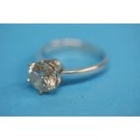 An 18ct white gold solitaire Moissanite ring (cost £1985)
