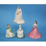Two Royal Worcester figures and two Coalport figures