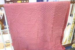 Pink satin quilt, with cotton reverse