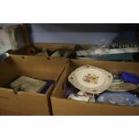 Four boxes china and glassware