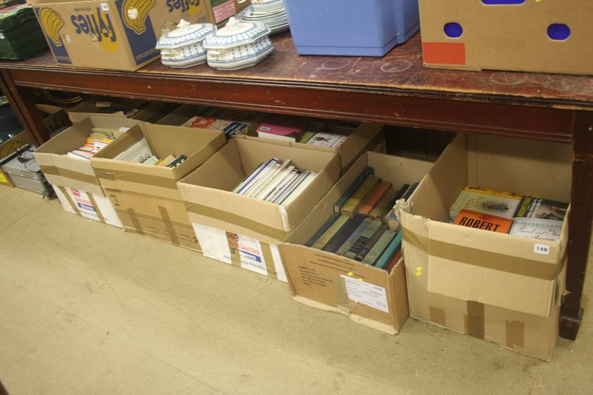 8 boxes of books