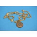 A 9ct gold necklace and gold St Christopher, weight 44.9 grams