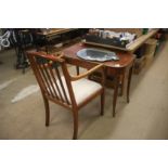 An Edwardian chair and a part tea table