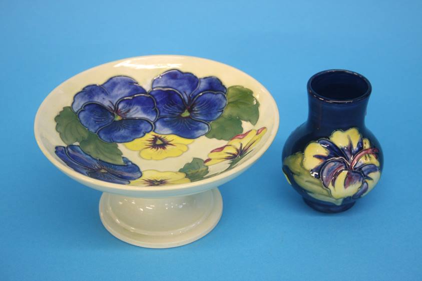 A Moorcroft Tazza and small vase