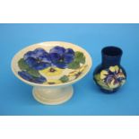 A Moorcroft Tazza and small vase