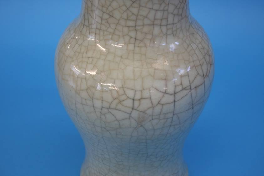 A large Celadon vase, Qianlong type, seal mark to - Image 4 of 10