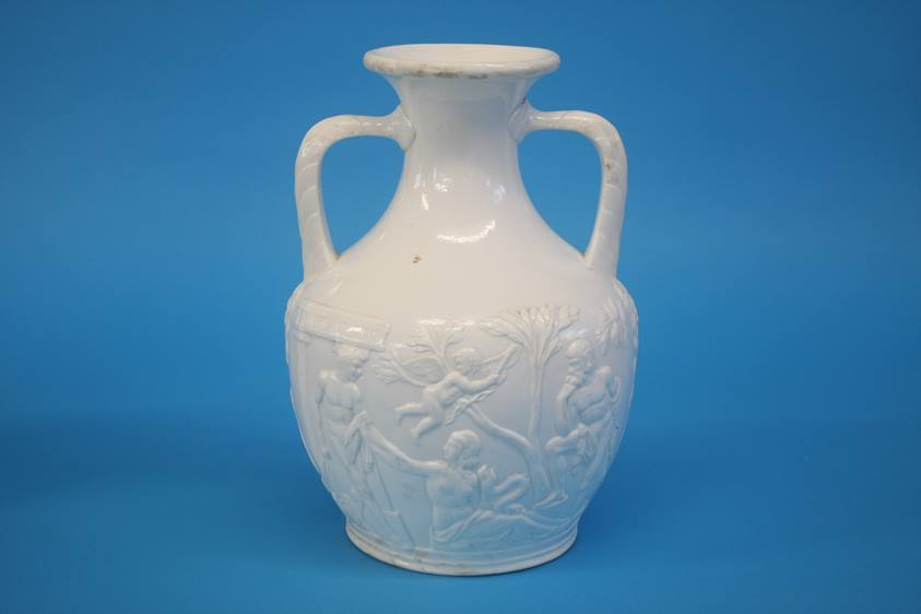 A Portland style vase and a cream ware vase (2) - Image 5 of 8