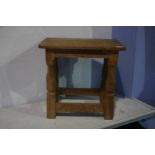A Robert 'Mouseman' Thompson of Kilburn oak stool. 40.5cm