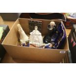 Assorted Royal Doulton figures, Bob Olley plaque etc.