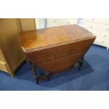 An oak barley twist gateleg table