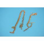 Two 9ct gold watch chains. Weight 41.8 grams