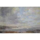 Walter Holmes, pastel Seascape, mounted with gilt frame