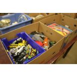 Two boxes of toy cars etc.