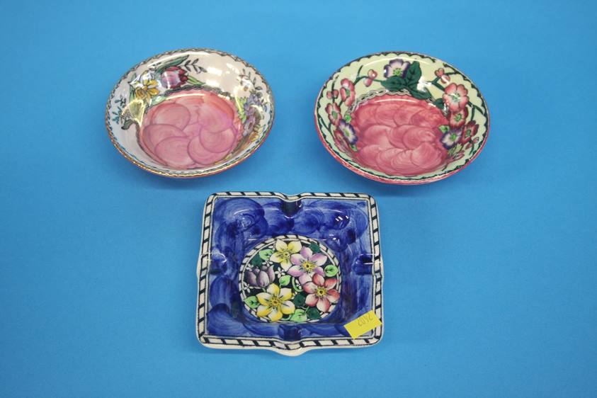 Maling ashtray, two pin dishes, a Crown Devon vase and one other - Image 3 of 3