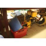 Box of tools and a stationary engine