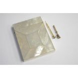 Mother of pearl card case and two propelling penci