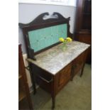 A marble and tiled washstand