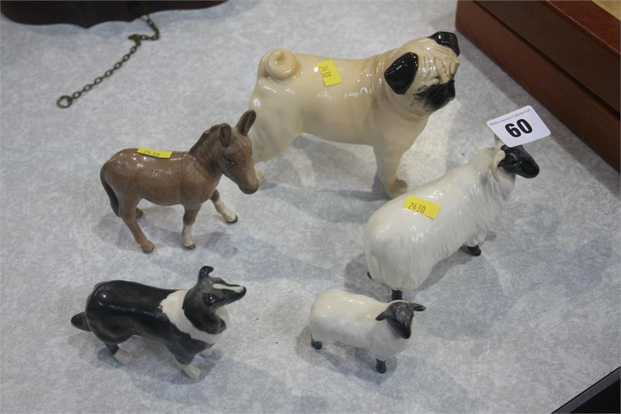 Five various Beswick animals - Image 2 of 3