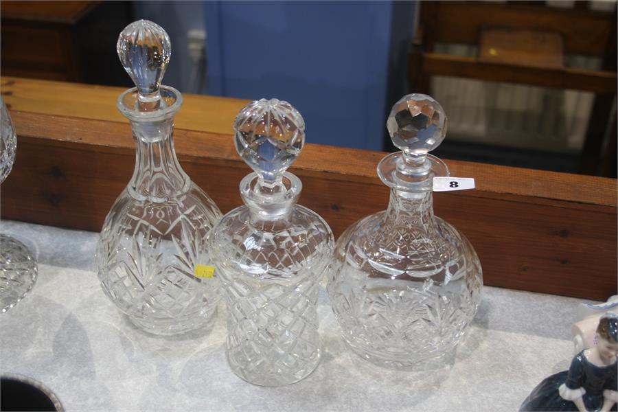 Three cut glass decanters - Image 2 of 2