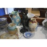 Tobacco jar, Spelter lamp etc.