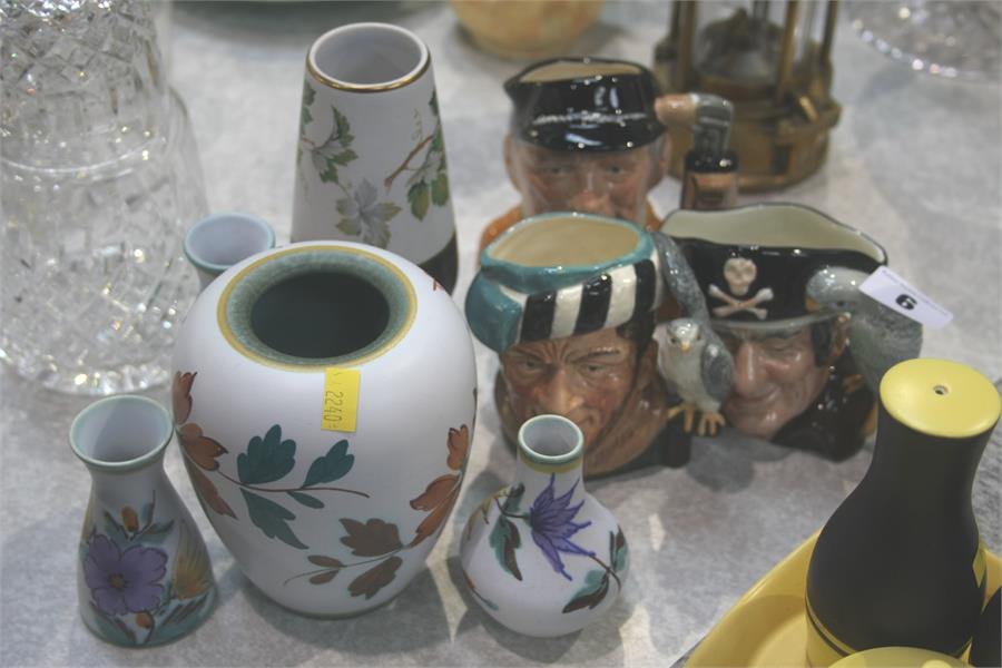 Three Royal Doulton Toby jugs and assorted Radford