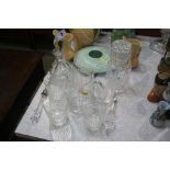 Assorted cut glass