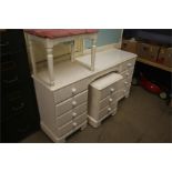 Cream dressing table, chest and stool