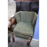 A green armchair