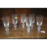 Six knop stem liqueur glasses