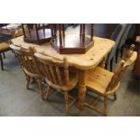 Pine table and four chairs