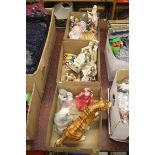 Three boxes of Doulton, Lladro etc.