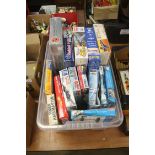 A box of Airfix models etc.