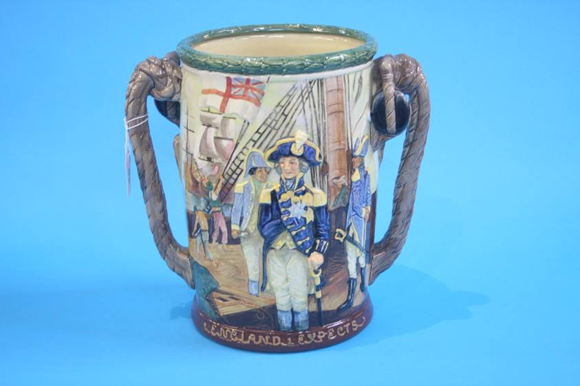 A Royal Doulton Nelson commemorative two handled j