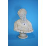 Parian ware bust of a female, impressed mark, 'Cry