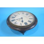 A circular oak cased wall clock dial, signed J B M