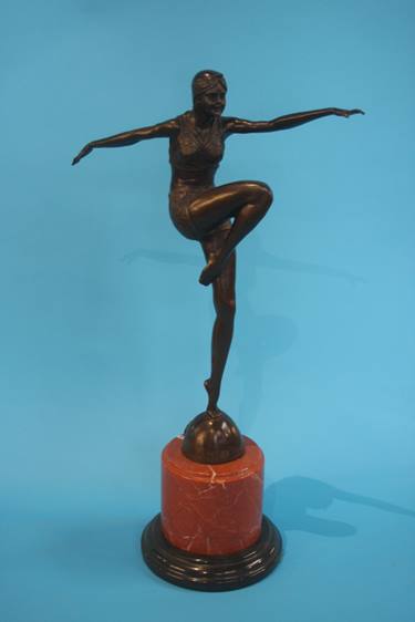 Art Deco style figure on marble base