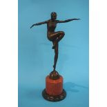 Art Deco style figure on marble base