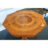 An Italian parquetry octagonal centre table, 64cm