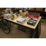 A Victorian scrubbed pine kitchen table