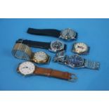 A collection of six various wristwatches, includin