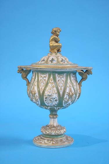 A Copeland pot pourri gilded with cherub finial an - Image 2 of 6